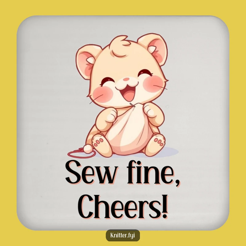 Funny Sewing Creature Coaster Set: Protect Surfaces with Stitching, Hilarious Style