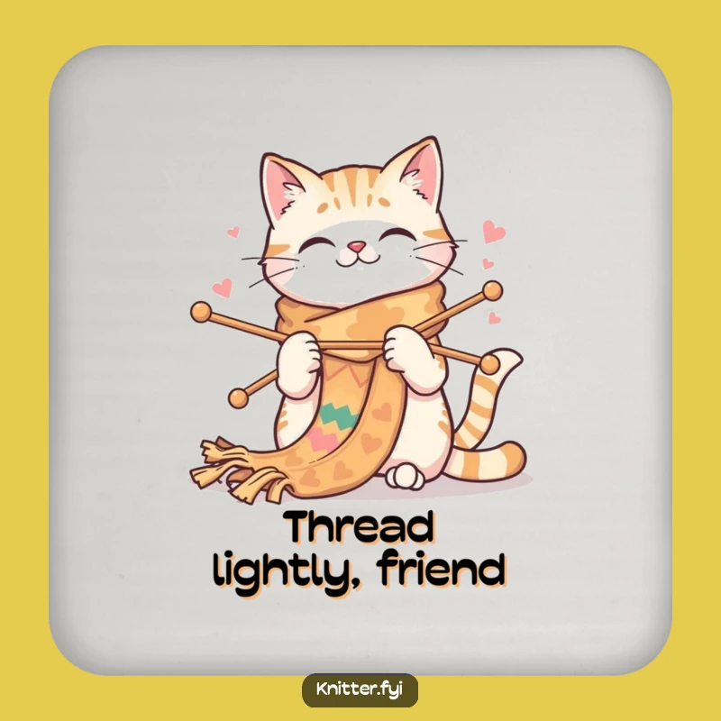 Funny Cat Knitting Coasters - Protect Surfaces with This Hilarious Crafty Feline Set