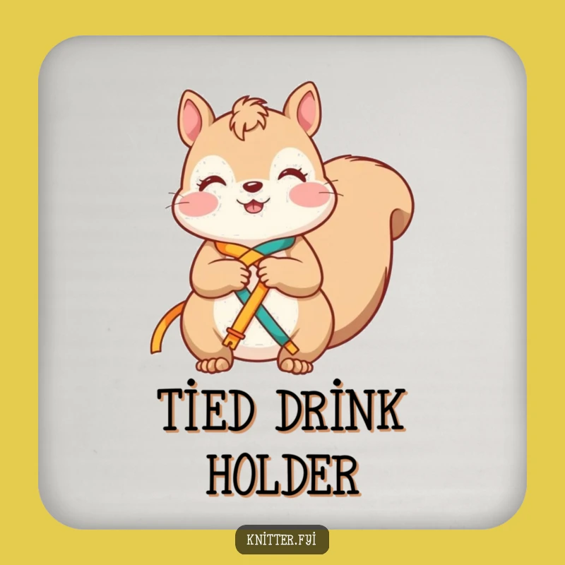 Funny Squirrel Coaster: Protect Surfaces with Ribbon Art