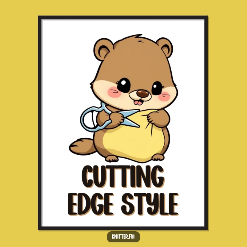 Funny Beaver Tailor Poster: Hilarious Beaver Art for Craft Rooms