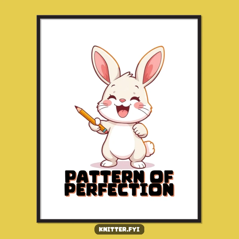 Funny Bunny Art Poster: Joyful Rabbit Drawing Decor, Unique Wall Art Gift