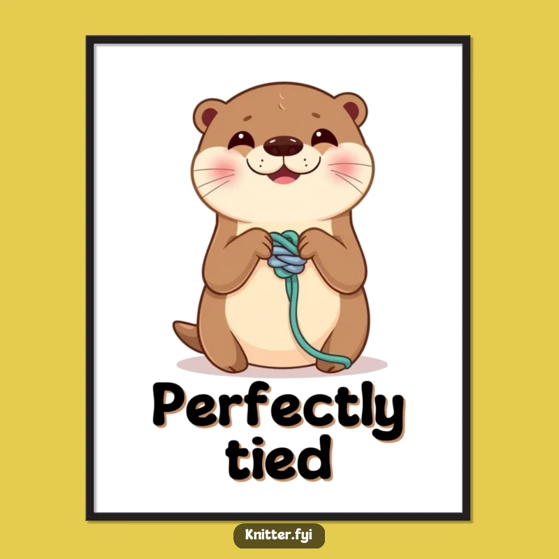 Funny Otter Knot Poster - Skilled Critter Craft Art, Charming Funny Gift!