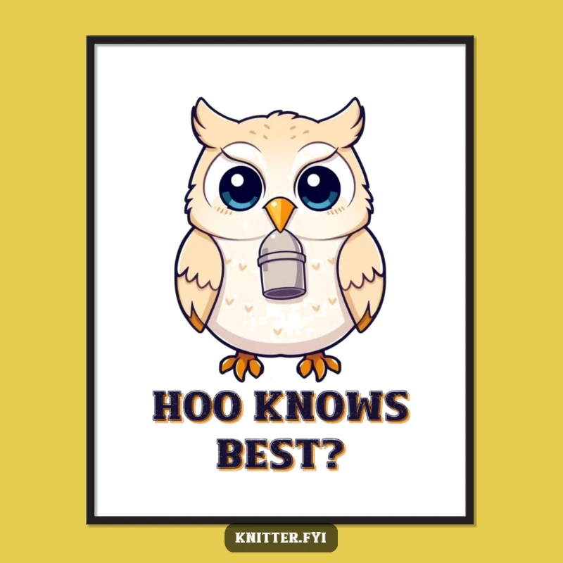 Funny Owl Thimble Beak Poster - Whimsical Wall Art and Humorous Gift