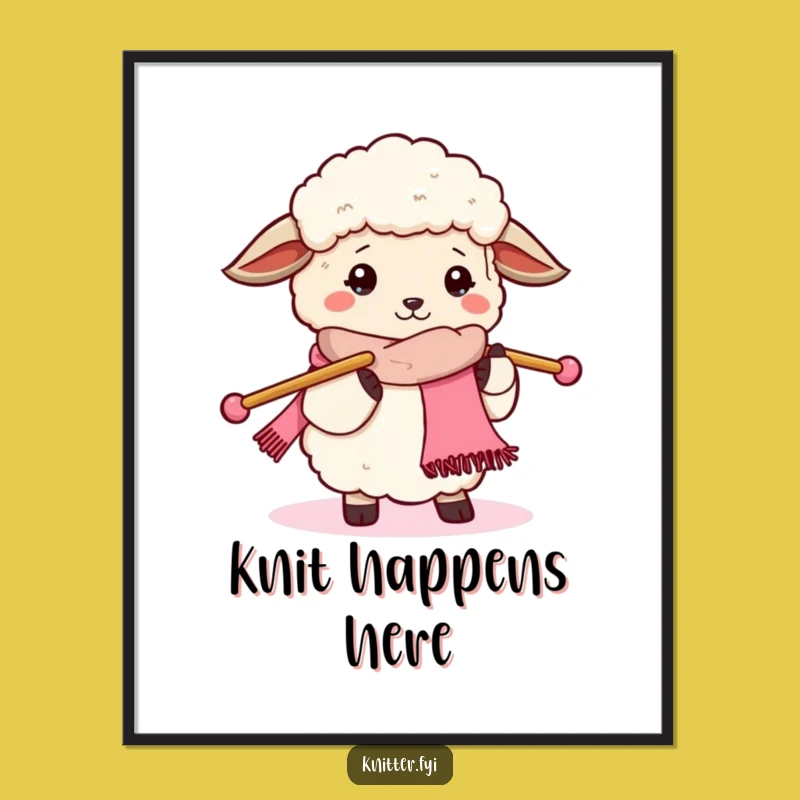 Funny Sheep Knitting Poster - Hilarious Wall Art for Crafters