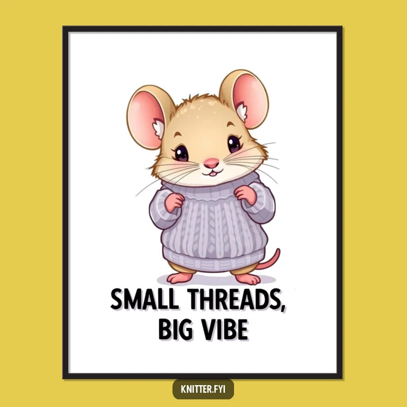Funny Mouse Sweater Poster - Whimsical Wall Art and Humorous Gift