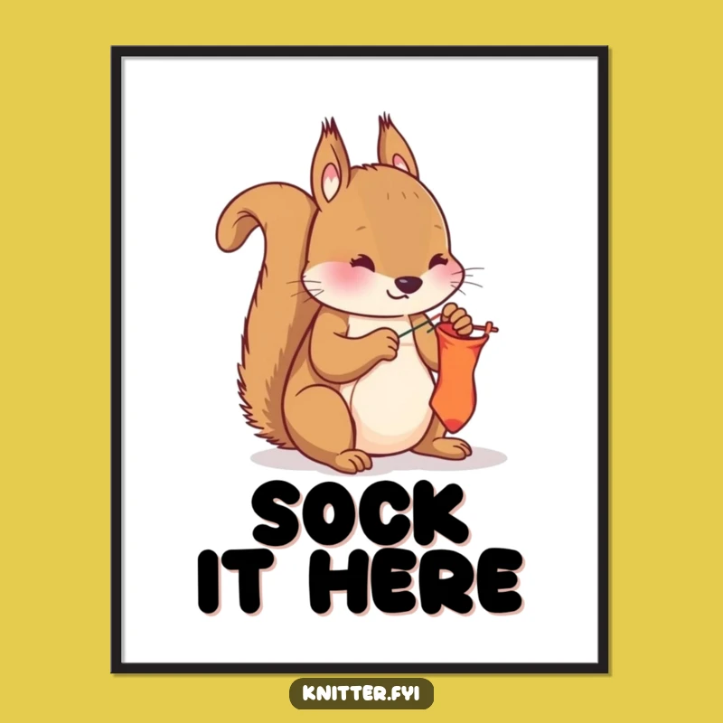 Funny Squirrel Mending Poster - Hilarious Wall Art for Fixers