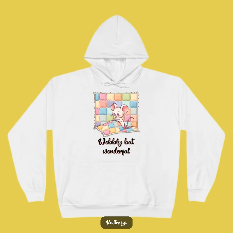 Cozy Funny Kawaii Mouse Hoodie: Quilt Sewing Comfort - Warm Hilarious Gift