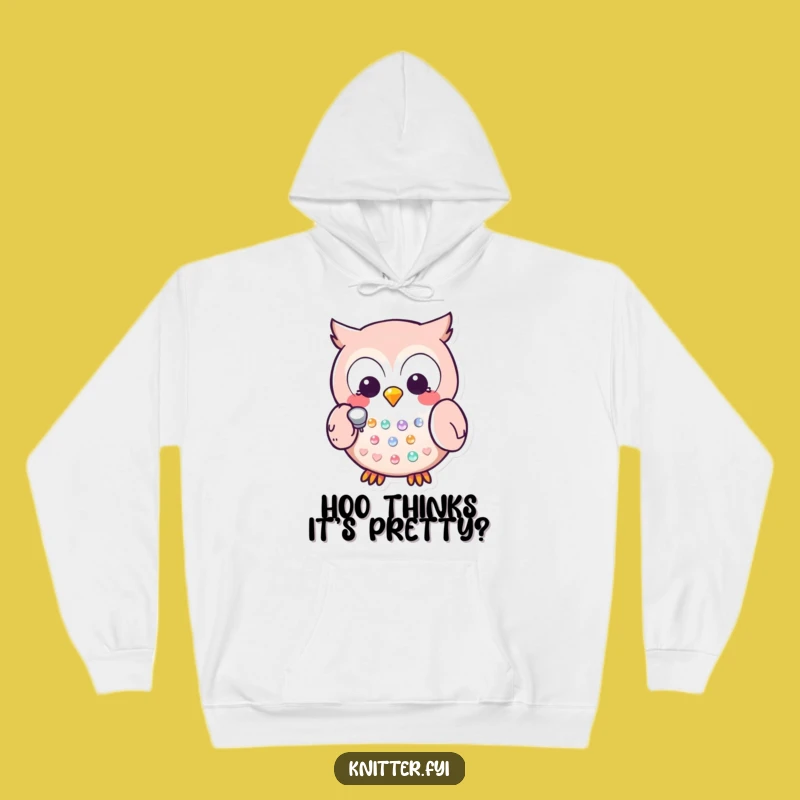 Cozy Funny Kawaii Owl Hoodie: Crafting Thimble Comfort - Warm Hilarious Gift