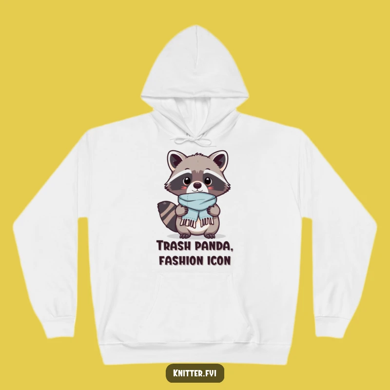 Cozy Funny Kawaii Raccoon Hoodie: Scarf Crafting Comfort - Warm Hilarious Gift