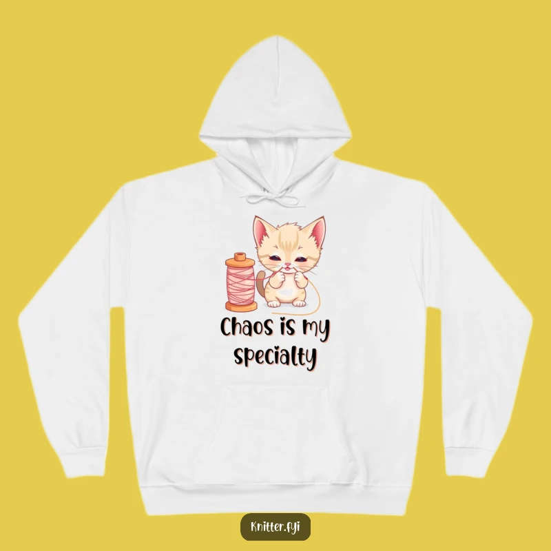 Cozy Funny Kitten Sewing Hoodie: Warm & Playful Cat Thread Pulling, Great Gift