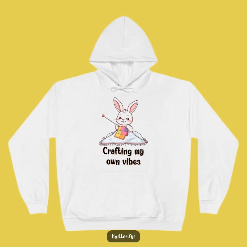 Funny Rabbit Sewing Patch Hoodie - Cozy Craft Lover Gift Apparel
