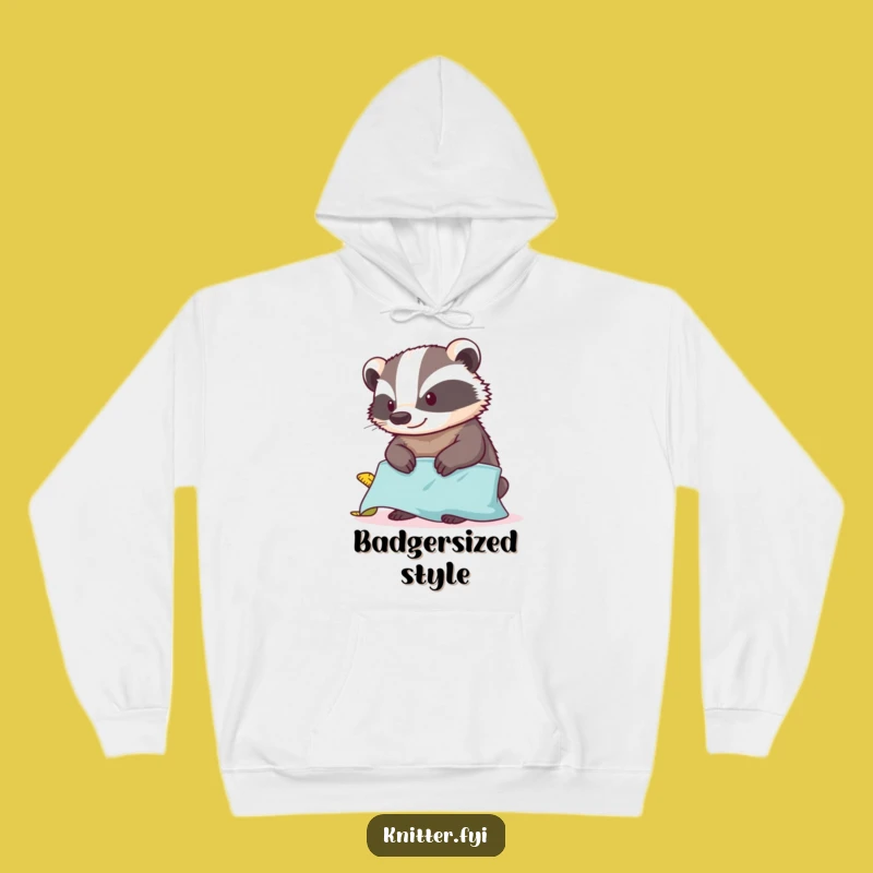 Funny Badger Measuring Hoodie - Cozy and Humorous Gift for Fabric Fans