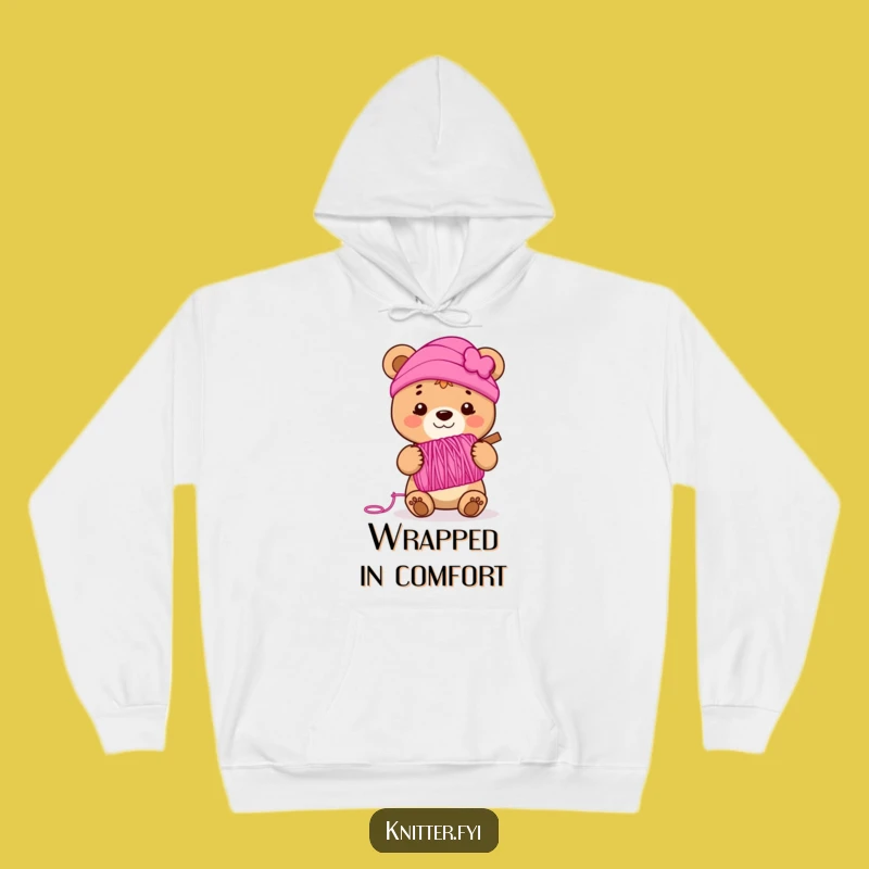Funny Bear Cub Yarn Hoodie - Cozy and Humorous Gift for Knitters