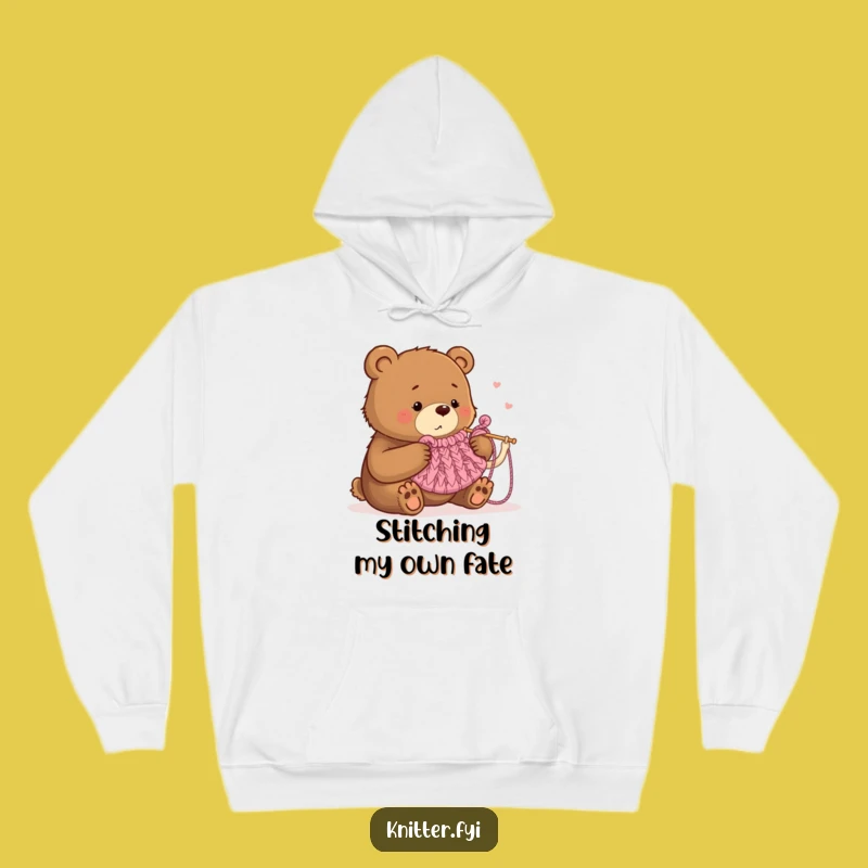 Funny Bear Knitting Hoodie: Cozy and Hilarious Crafter Apparel for Humorous Gift Giving