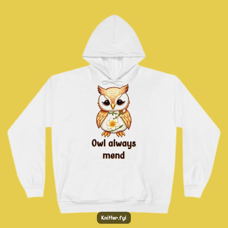 Funny Owl Hoodie: Cozy Embroidery Bird, Perfect Warm Gift for Crafters