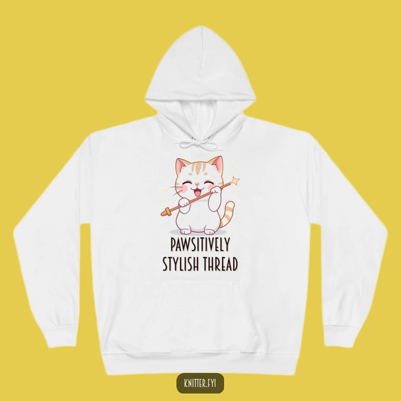 Funny Cat Threading Needle Hoodie - Cozy Pet Lover Gift Apparel