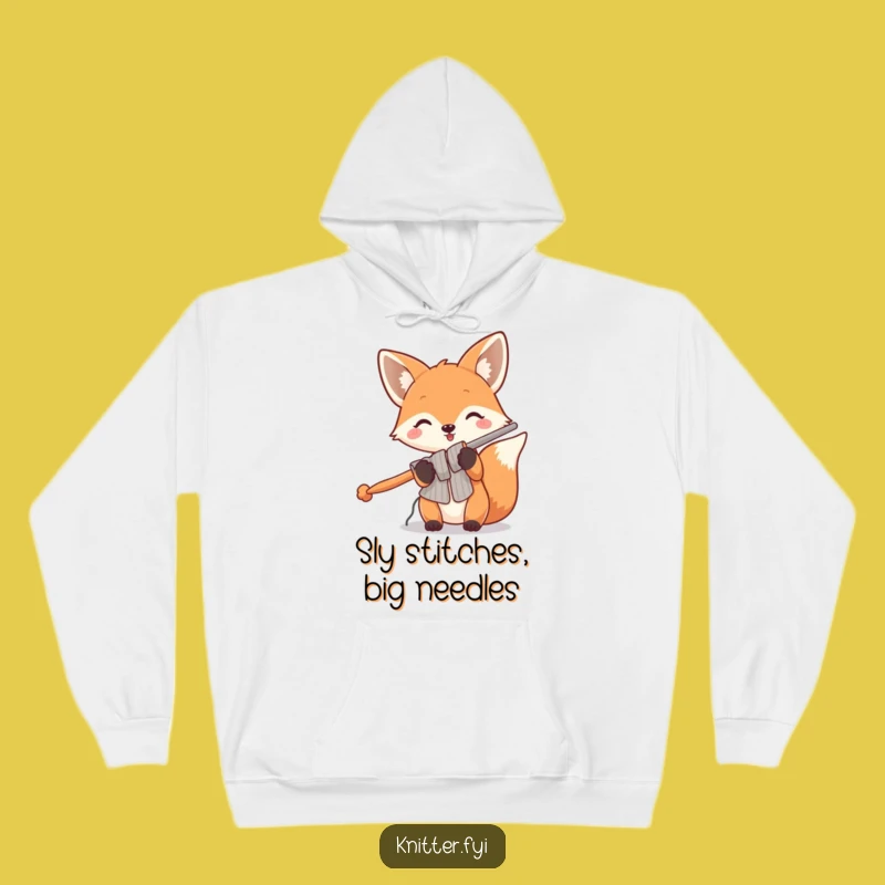 Funny Fox Knitting Hoodie: Cozy Up with a Playful Foxy Crafter, Great Funny Gift