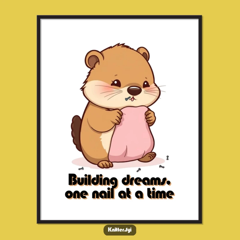 Free Printable Beaver Wall Art - Humorous Busy Beaver DIY Decor Downloadable Art