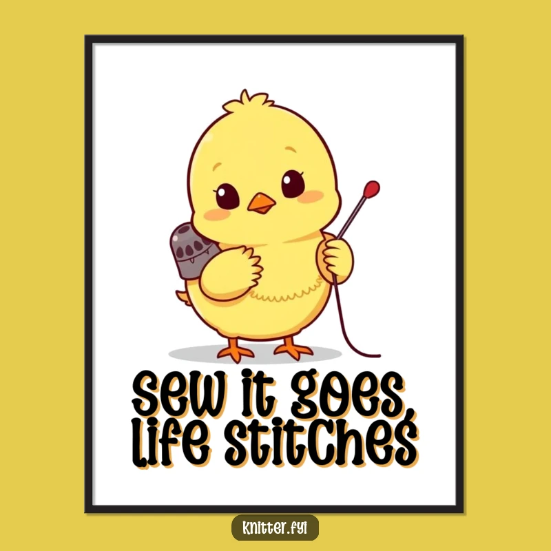 Free Printable Chick Art: Sewing Humor Downloadable Poster for Craft Room