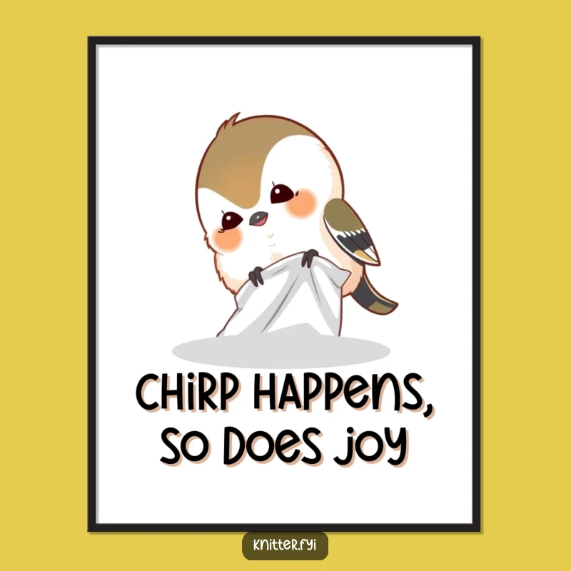 Free Printable Chickadee Art - Giggling Bird Downloadable Wall Decor!