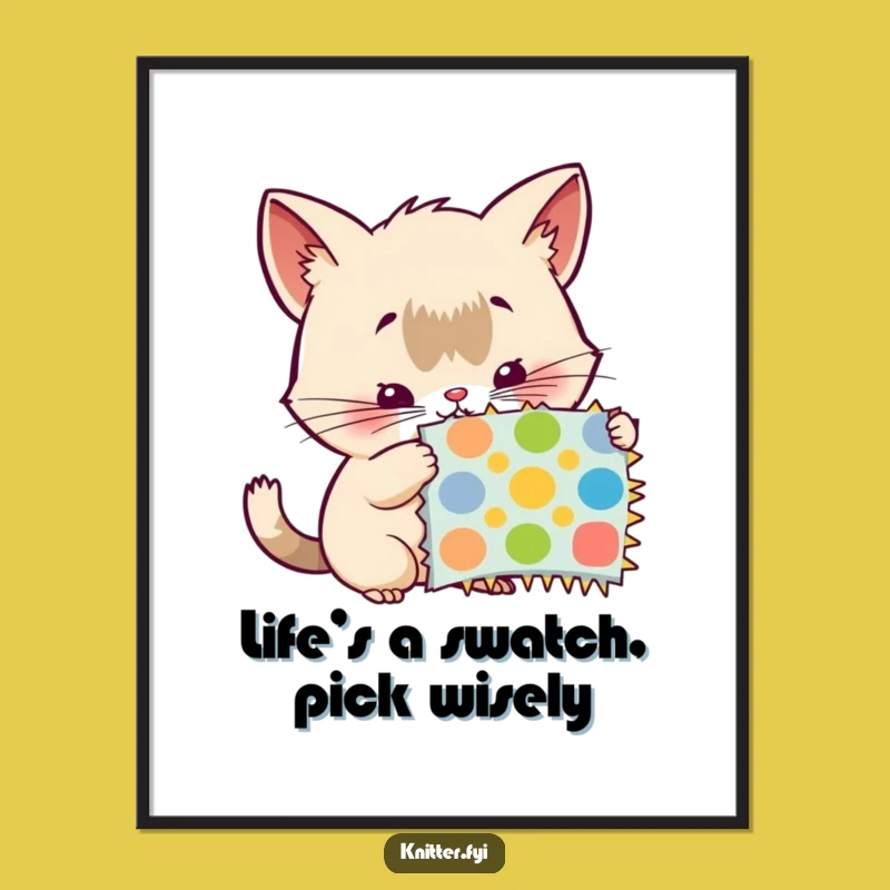 Free Printable Wall Art: Curious Creature Examines Pattern - Whimsical Decor