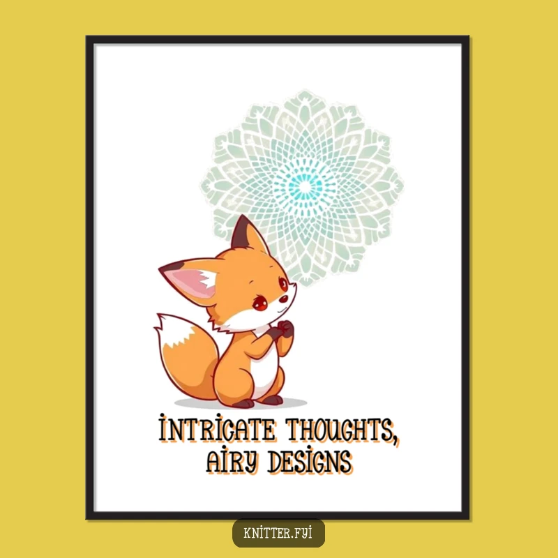 Free Printable Wall Art: Funny Fox & Lace - Intriguing Home Decor Download