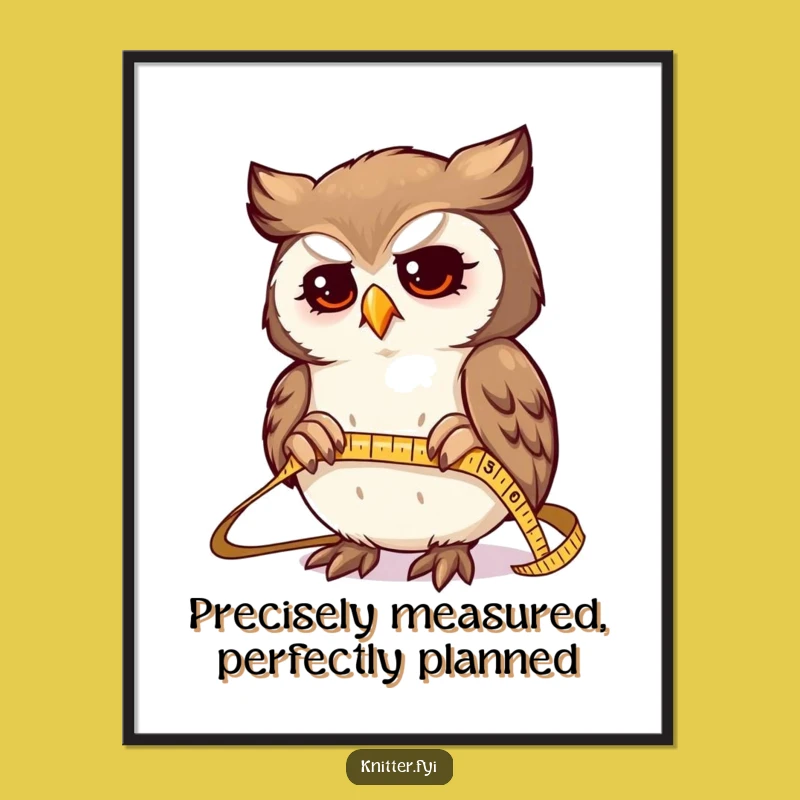 Free Printable Wall Art: Funny Owl Measuring - Precise Home Decor Download