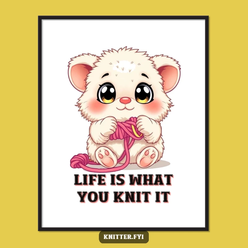 Funny Free Printable Wall Art: Fluffy Weaver Creature - Downloadable Cozy Decor!