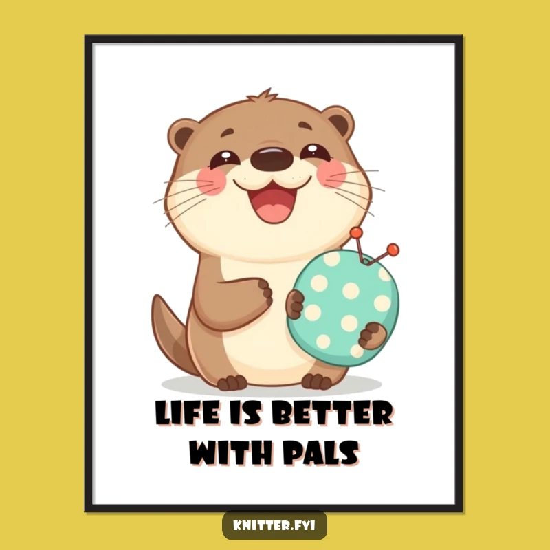 Free Printable Otter Wall Art - Humorous Joyful Otter Sewing Decor Downloadable Art