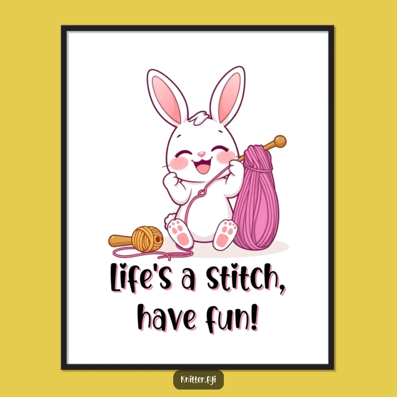 Free Printable Bunny Yarn Art: Funny Whimsical Wall Decor for a Joyful Downloadable Gift