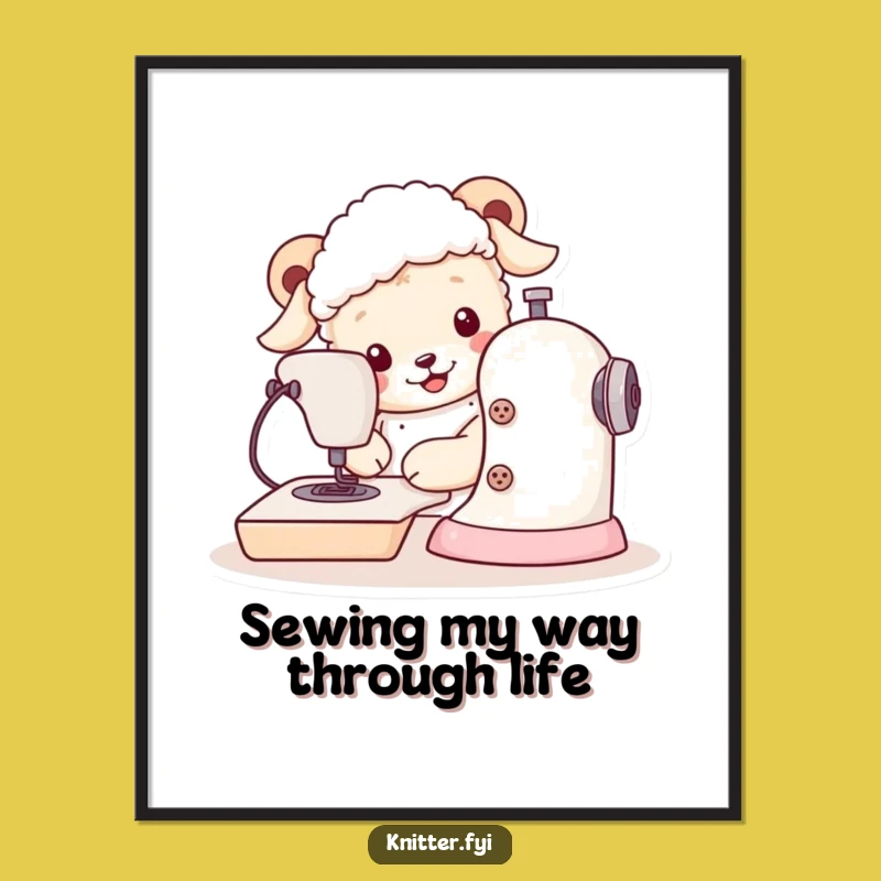 Free Printable Sheepdog Sewing Art: Funny DIY Home Decor Downloadable Gift