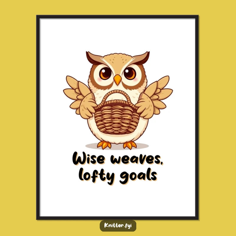 Funny Free Printable Wall Art: Owl Basket Downloadable Decor