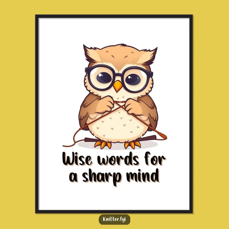 Free Printable Owl Wall Art - Humorous Spectacled Owl Sewing Niche Decor Downloadable Art