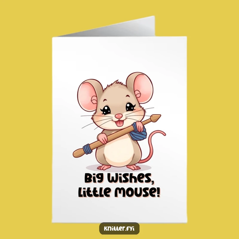 Free Printable Mouse Birthday Card: Big Needles Humor Downloadable Gift