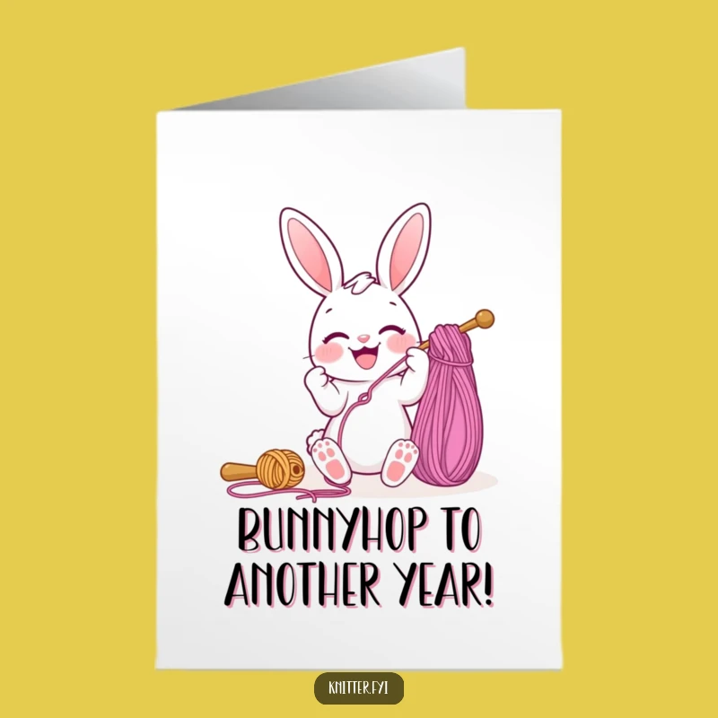 Free Printable Bunny Birthday Card: Funny Yarn Threading Card for a Joyful Downloadable Gift
