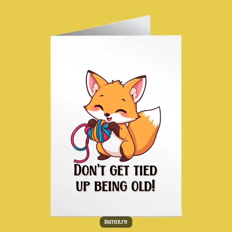 Free Printable Fox Birthday Card: Funny Yarn Tangle Card for a Cheeky Downloadable Gift