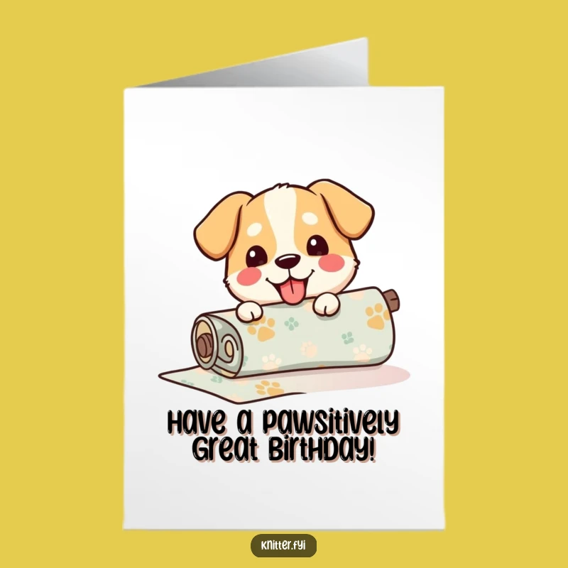 Free Printable Birthday Card: Happy Dog Fabric Fun for a DIY Gift