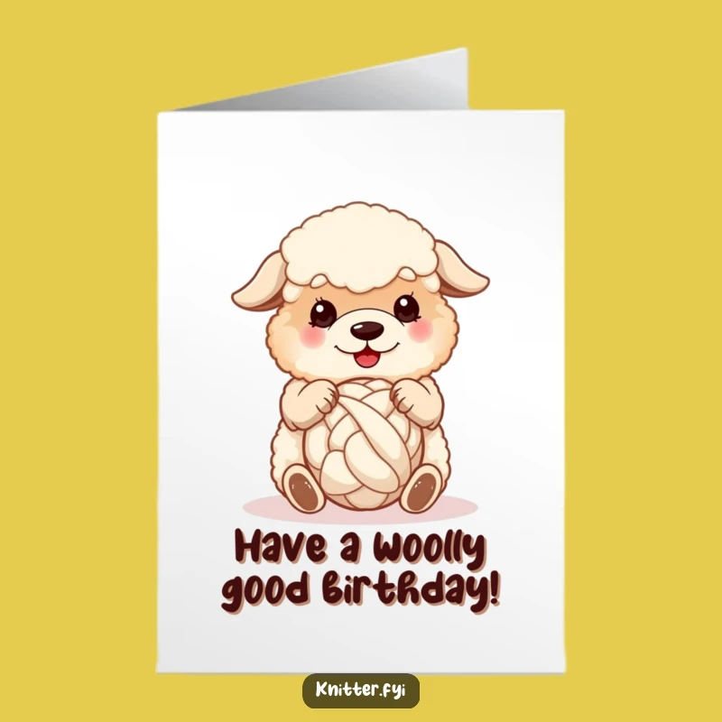 Free Printable Sheepdog Birthday Card: Funny Wool Spinner Downloadable Gift