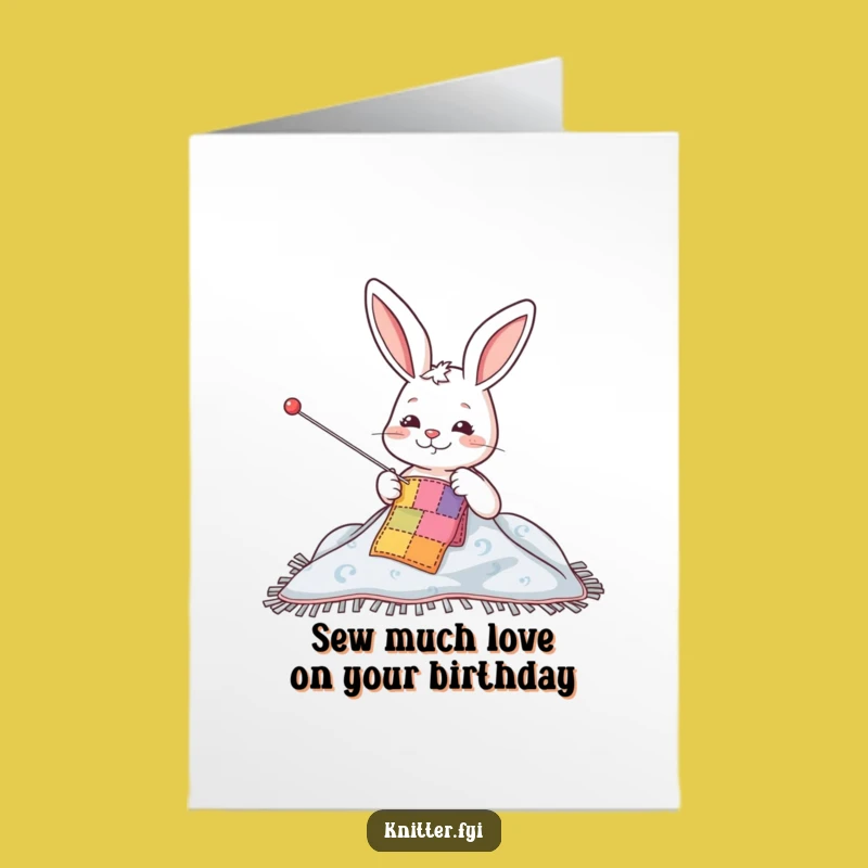 Free Printable Birthday Card: Funny Rabbit Sewing Patch Gift - DIY Downloadable Fun