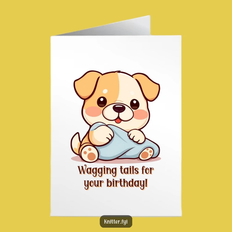 Pawsitively Funny Free Printable Kawaii Dog Birthday Card - DIY Downloadable!