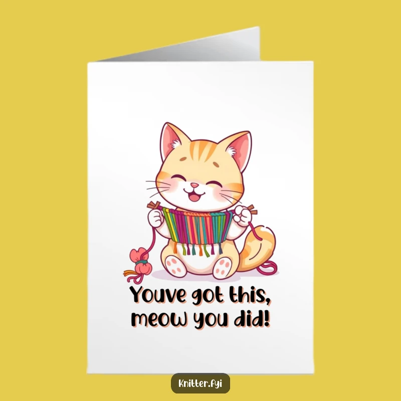 Free Printable Congrats Card: Cat Weaves Congrats Printable Greeting Card