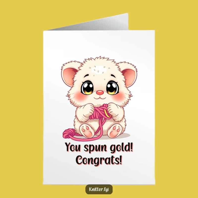 Free Printable Congrats Card: Fluffy Weaver Creature - Crafty Downloadable!