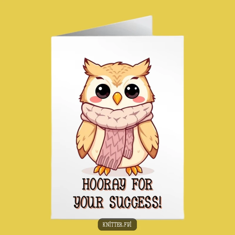 Free Printable Congratulations Card: Owl Scarf Style Downloadable Gift