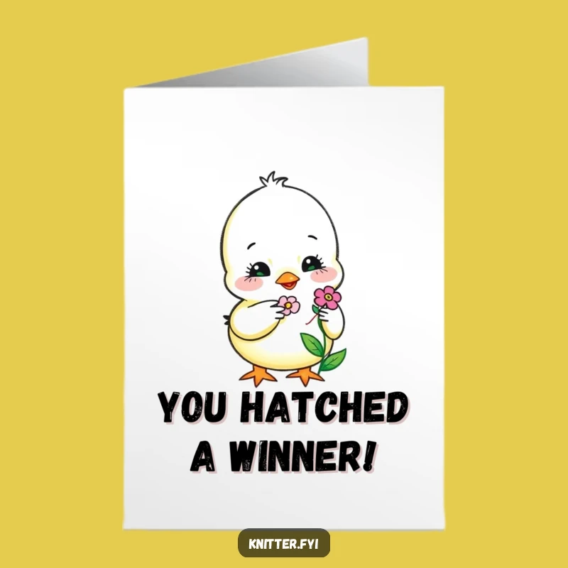 Free Printable Congrats Card: Chick's Embroidery for a Cute Downloadable Gift