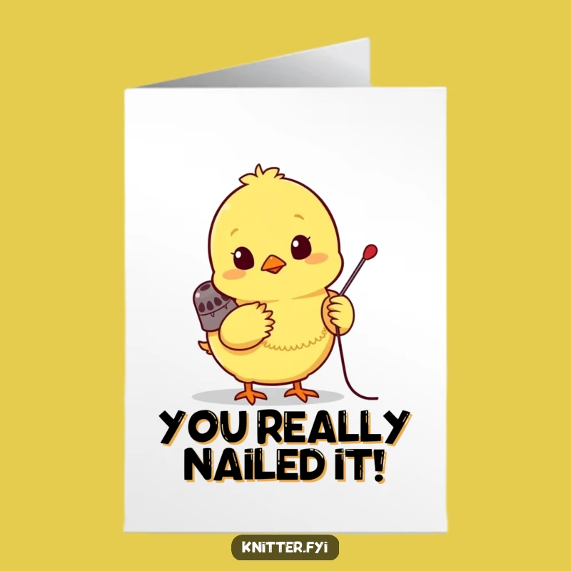 Free Printable Chick Congrats Card: Sewing Success Downloadable Gift