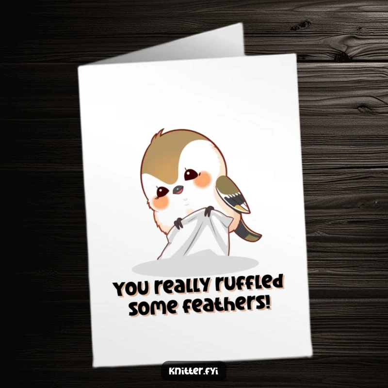 Funny Free Printable Chickadee Congratulations Card: A joyful chickadee pecking fabric, conveying playful congratulations and good cheer.