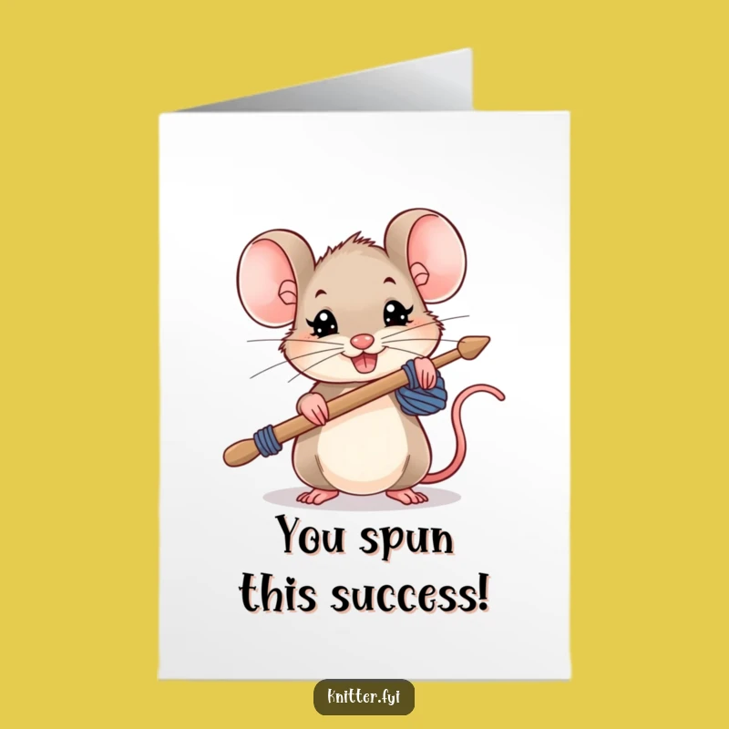 Free Printable Mouse Congrats Card: Big Project Downloadable Gift