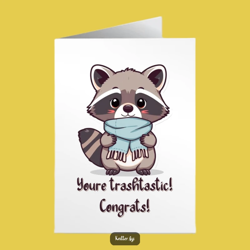 Congrats Free Printable Kawaii Raccoon Card - Skillfully Downloadable!