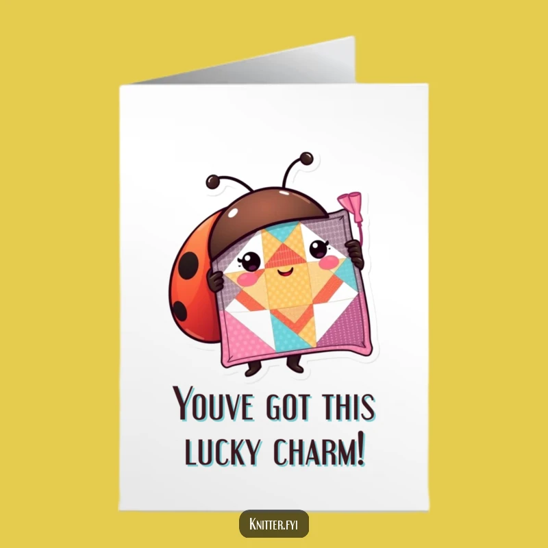 Free Printable Ladybug Congrats Card: Stitched For Success! Funny Downloadable Gift