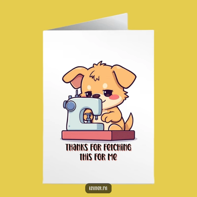 Free Printable Thank You Card: Dog's Sewing Effort - Funny Downloadable Gratitude